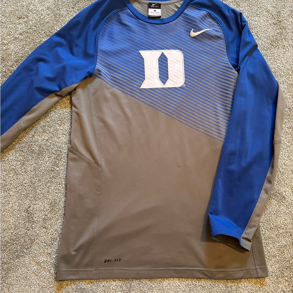 Nike Men's Duke Blue Devils Shirt Grey Elite Dri Fit Size Small